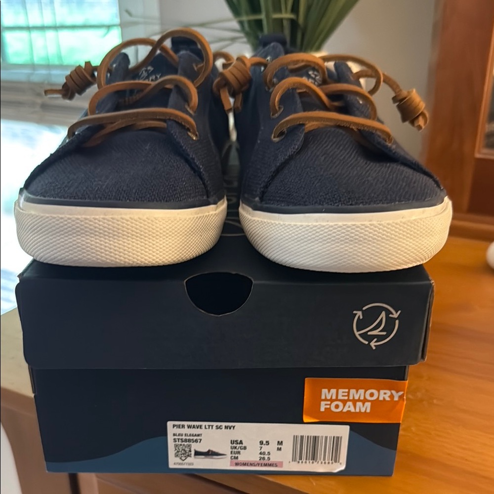 Navy Sneakers with Brown Laces brand new